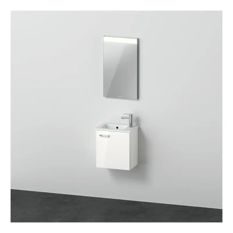Duravit XBase Möbel-Set 1 Tür rechts 400 x 288 mm - Weiß glänzend/Griff Chrom Neue Ware