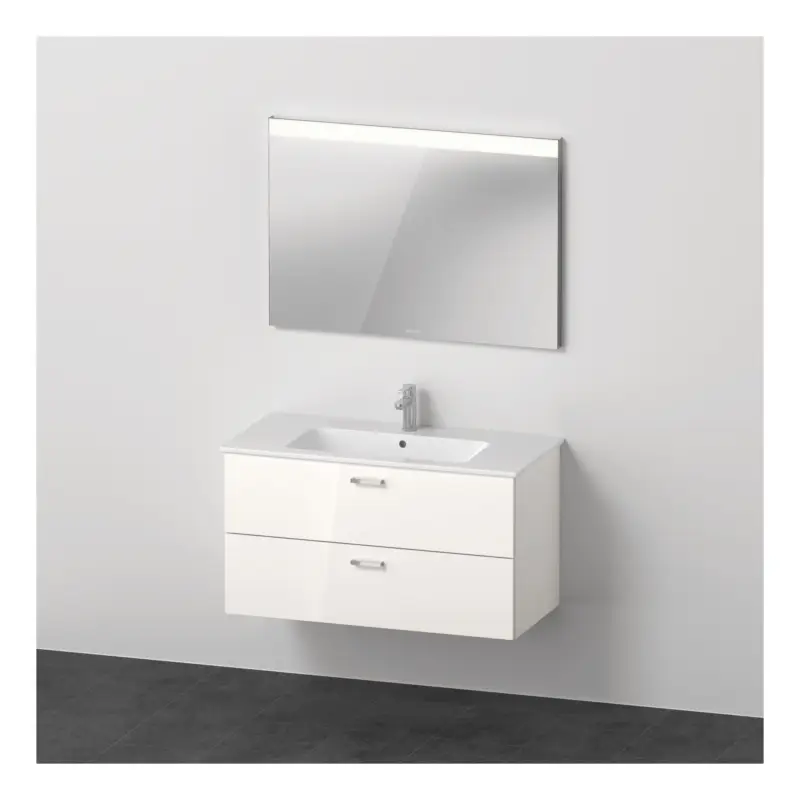 Duravit XBase Möbel-Set mit Spiegel 1030 x 490 mm - Weiß glänzend/Griff Chrom Direkt Vom Hersteller