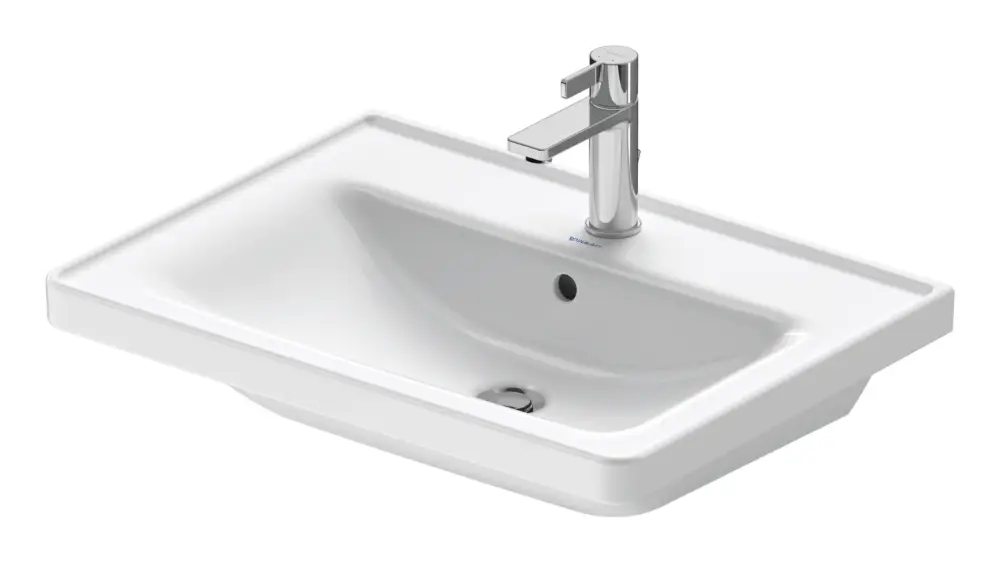 Angebot Duravit D-Neo Waschtisch mit 1 Hahnloch mit Überlauf 650 x 480 mm - Weiß Hochglanz