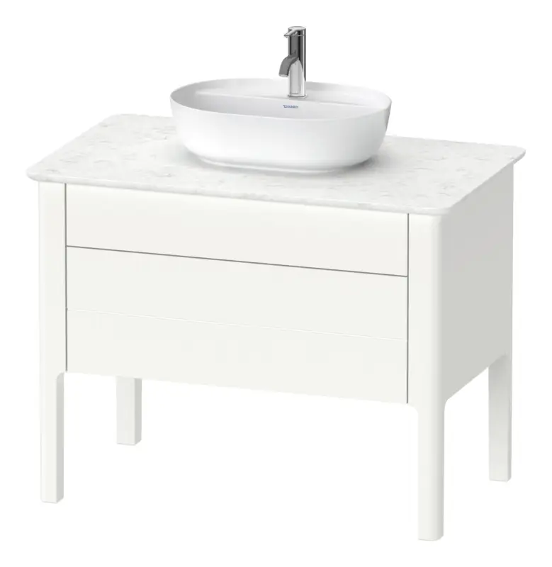 Begrenztes Angebot Duravit Luv Waschtischunterschrank bodenstehend mit 2 Auszügen bodenstehend 938 x 743 x 570 mm - Weiß Seidenmatt Lack