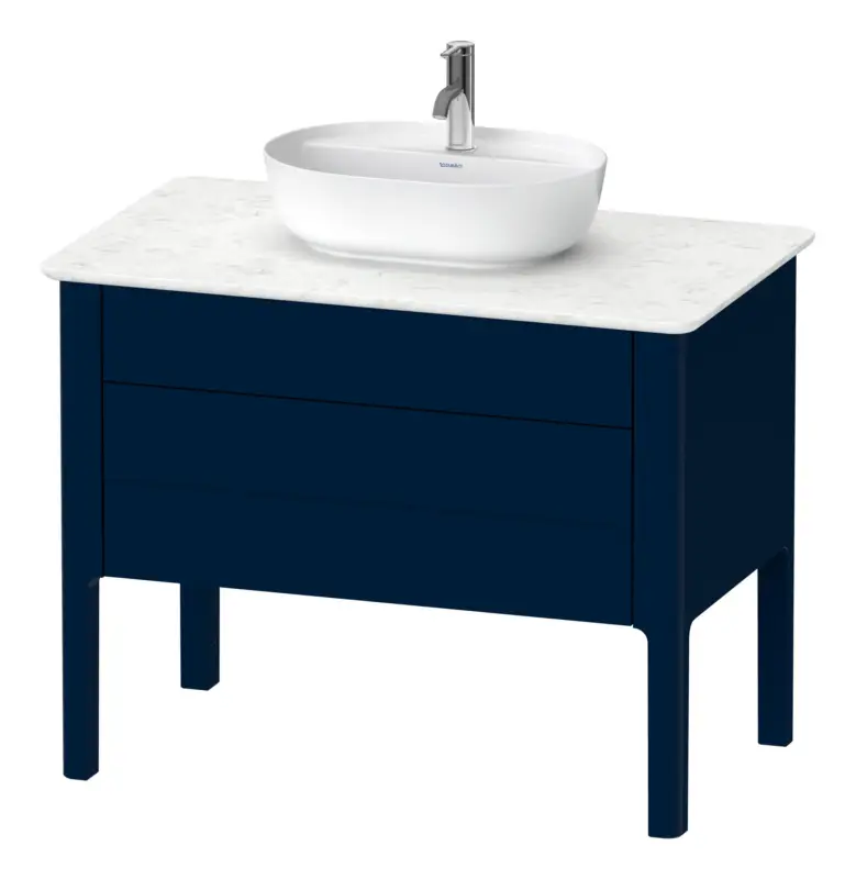 Markenware Duravit Luv Waschtischunterschrank bodenstehend mit 2 Auszügen bodenstehend 938 x 743 x 570 mm - Nachtblau Seidenmatt Lack