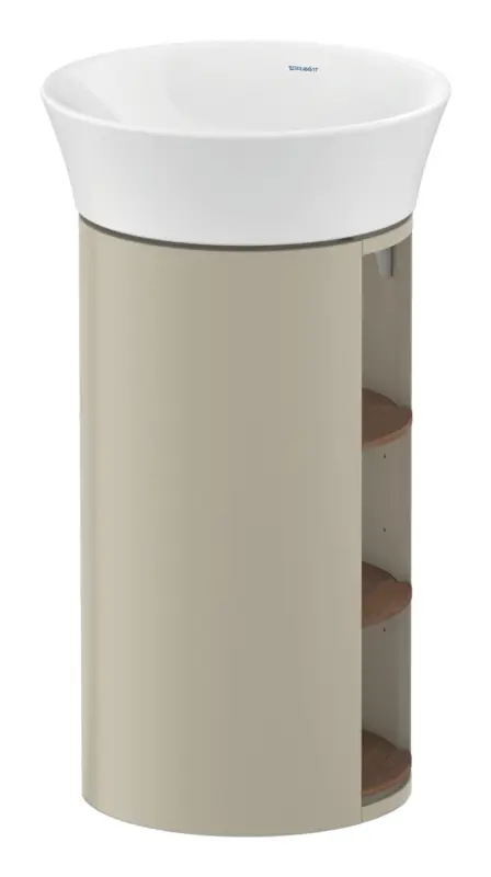 Kracherpreis Duravit White Tulip Waschtischunterschrank bodenstehend mit 3 offenen Fächern 410 x 750 x 410 mm - Amerik. Nussbaum Matt / Taupe Seidenmatt