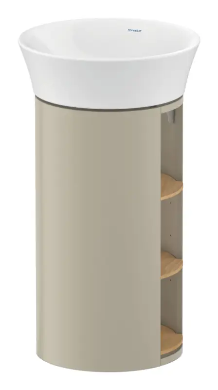 Duravit White Tulip Waschtischunterschrank bodenstehend mit 3 offenen Fächern 410 x 750 x 410 mm - Eiche Natur Matt / Taupe Seidenmatt Sonderangebot