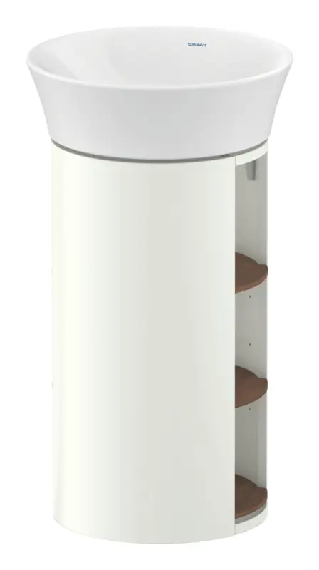 Garantierte Lieferung Duravit White Tulip Waschtischunterschrank bodenstehend mit 3 offenen Fächern 410 x 750 x 410 mm - Amerik. Nussbaum Matt / Weiß Seidenmatt Lack