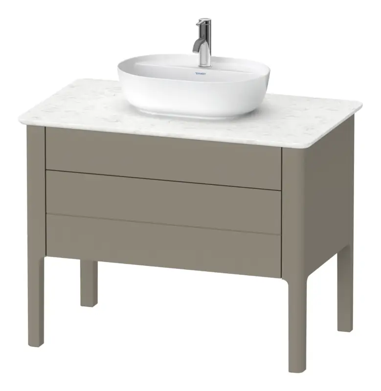 Duravit Luv Waschtischunterschrank bodenstehend mit 2 Auszügen bodenstehend 938 x 743 x 570 mm - Steingrau Seidenmatt Lack Sichere Zahlung