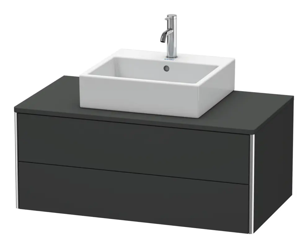 Neu Duravit XSquare Konsolenwaschtischunterschrank mit 2 Auszügen 1000 x 400 x 548 mm - Graphit Supermatt