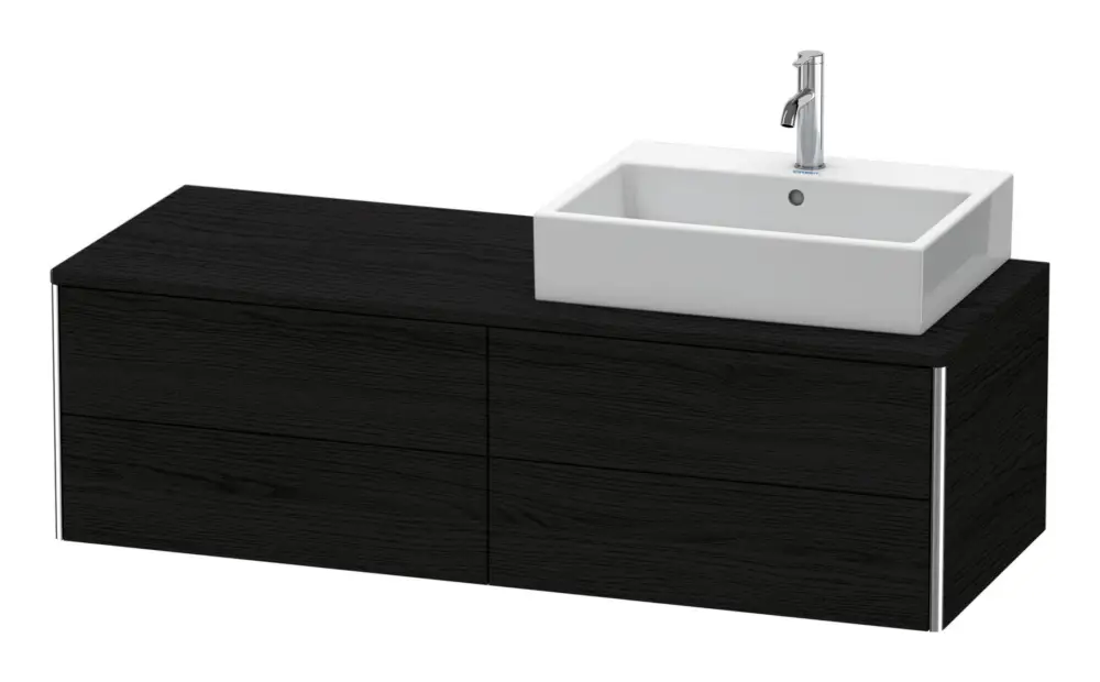 Zertifiziert Duravit XSquare Konsolenwaschtischunterschrank für Becken rechts mit 4 Auszügen 1400 x 400 x 548 mm - Eiche Schwarz Matt