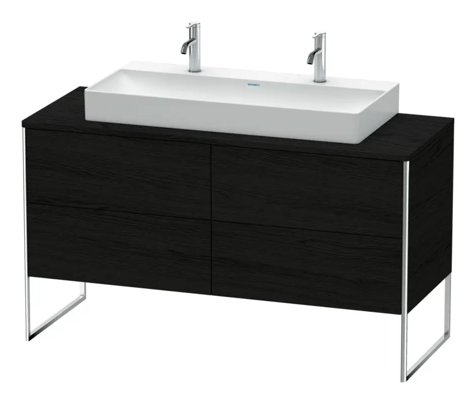 Duravit XSquare Konsolenwaschtischunterschrank für Doppelwaschtisch bodenstehend mit 4 Auszügen 1400 x 778 x 548 mm - Eiche Schwarz Matt Top-Preis