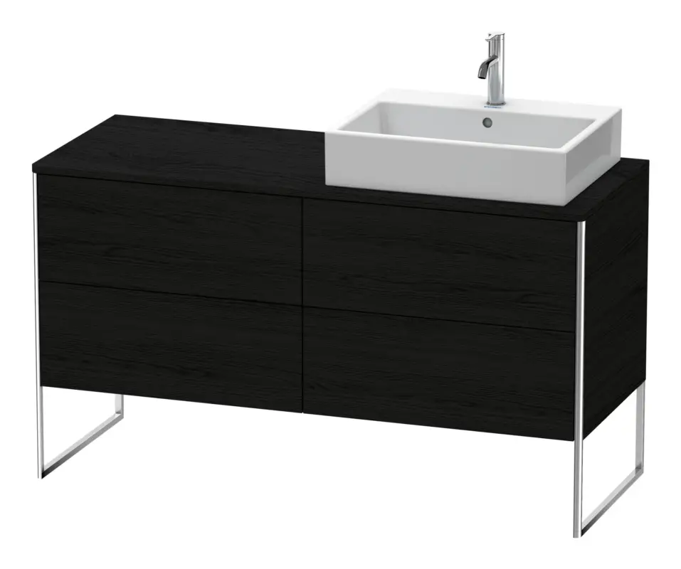 Duravit XSquare Konsolenwaschtischunterschrank für Becken rechts bodenstehend mit 4 Auszügen 1400 x 778 x 548 mm - Eiche Schwarz Matt Saisonangebot
