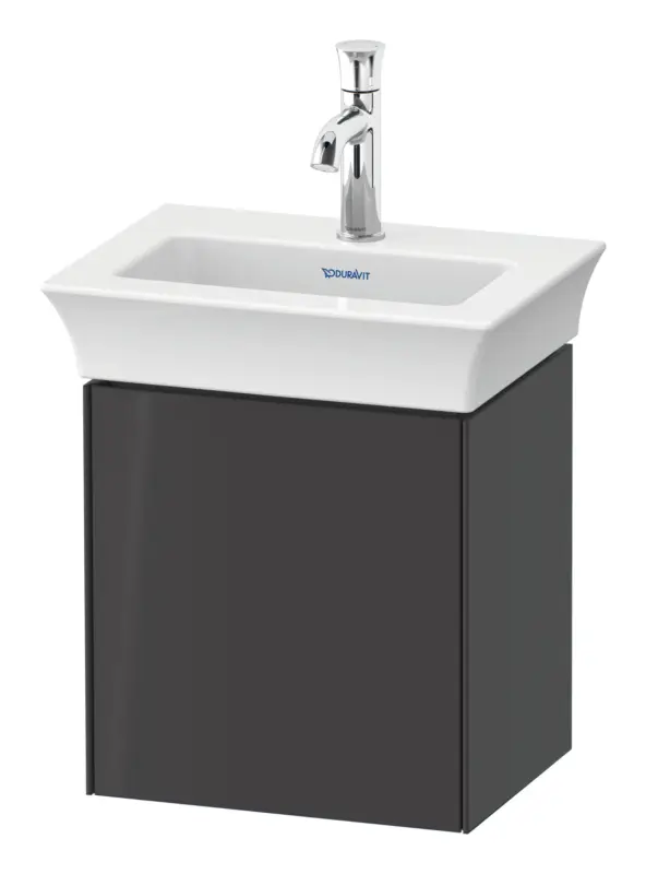 Duravit White Tulip Waschtischunterschrank wandhängend mit 1 Tür Anschlag rechts 384 x 410 x 298 mm - Graphit Hochglanz Neue Kollektion
