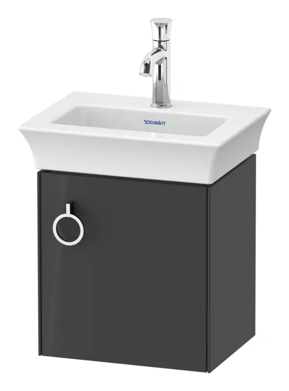 Duravit White Tulip Waschtischunterschrank mit 1 Tür Anschlag rechts 384 x 410 x 298 mm - Graphit Hochglanz Echt