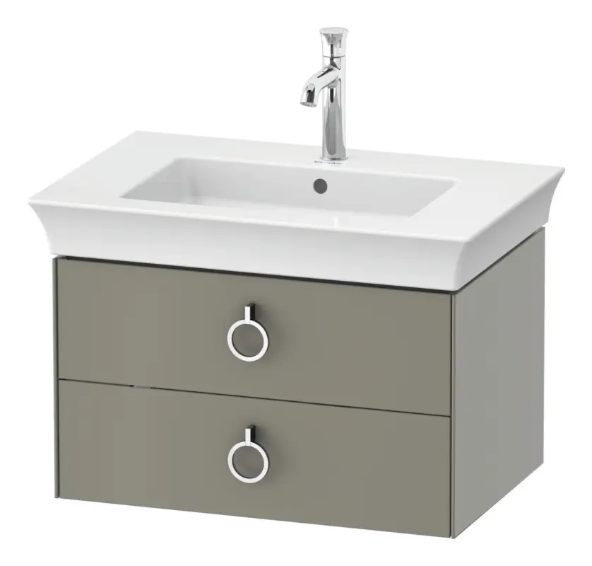 Sale Duravit White Tulip Waschtischunterschrank mit 2 Auszügen mit Griff 684 x 410 x 458 mm - Steingrau Seidenmatt Lack