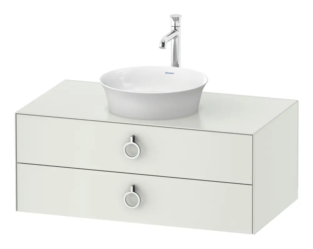 Heißes Angebot Duravit White Tulip Konsolenwaschtischunterschrank wandhängend mit 2 Auszügen mit Griff 1000 x 408 x 550 mm - Weiß Seidenmatt Lack
