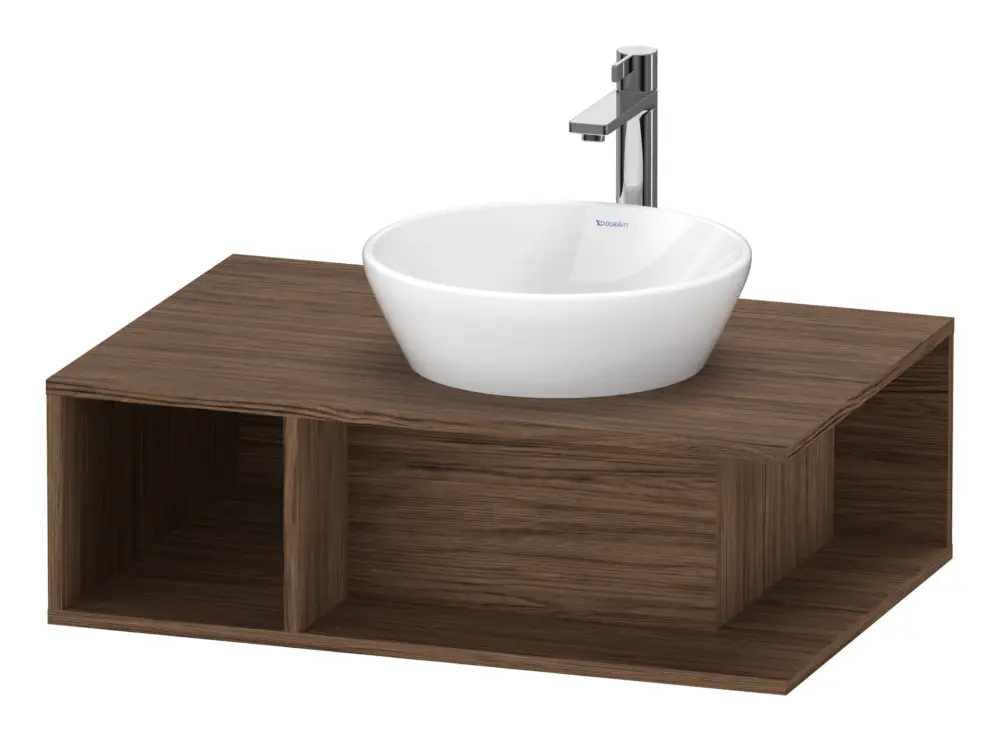 Markenprodukt Duravit D-Neo Waschtischunterschrank mit 1 offenen Fach links 800 x 260 x 550 mm - Nussbaum dunkel Matt