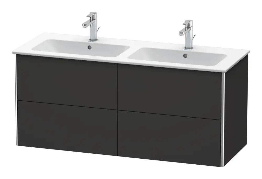 Top-Seller Duravit XSquare Waschtischunterschrank für Doppelwaschtisch mit 4 Auszügen 1280 x 560 x 478 mm - Graphit Supermatt