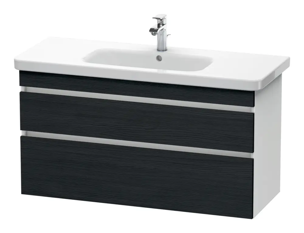 Angebot Duravit DuraStyle Waschtischunterschrank mit 2 Auszügen 1130 x 610 x 448 mm - Eiche Schwarz Matt / Weiß Matt