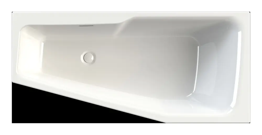 Echt Riho Rethink Space Raumsparbadewanne links mit Füllfunktion 1600 x 750 mm - Weiß Glänzend