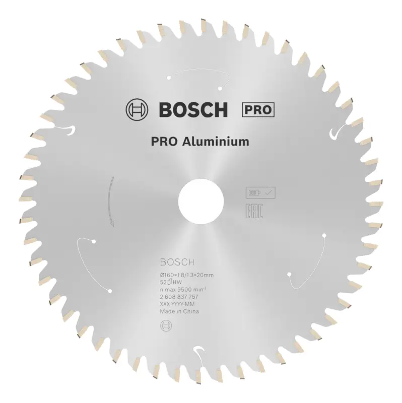 Bosch Pro Aluminium cordless Kreissägeblatt, 160 x 1,8 x 20 mm, 52 Zähne, für Akku-Handkreissägen Must-Have