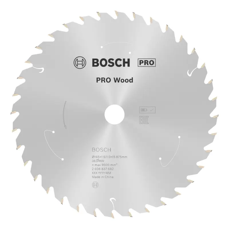 Ausverkauf Bosch Pro Wood cordless Kreissägeblatt, 165 x 1,5 x 15,875 mm, 36 Zähne, für Akku-Handkreissägen