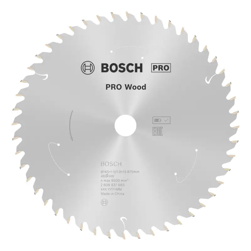 Bosch Pro Wood cordless Kreissägeblatt, 165 x 1,5 x 15,875 mm, 48 Zähne, für Akku-Handkreissägen Solange Der Vorrat Reicht