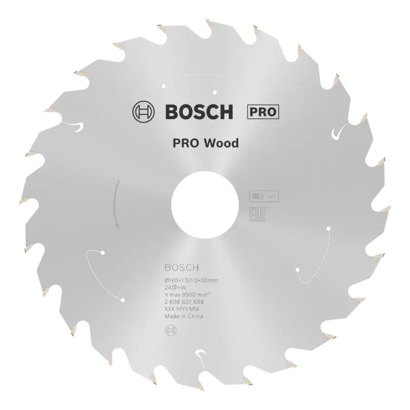 Super-Preis Bosch Pro Wood cordless Kreissägeblatt, 165 x 1,5 x 30 mm, 24 Zähne, für Akku-Handkreissägen