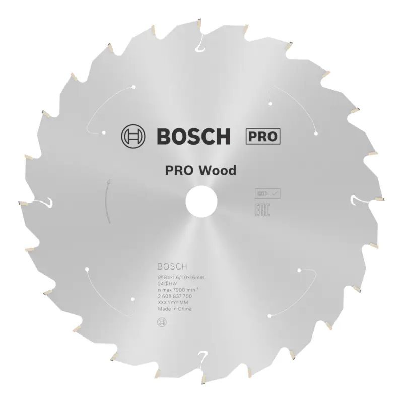 Bosch Pro Wood cordless Kreissägeblatt, 184 x 1,6 x 16 mm, 24 Zähne, für Akku-Kapp- und Gehrungssägen Begrenztes Angebot