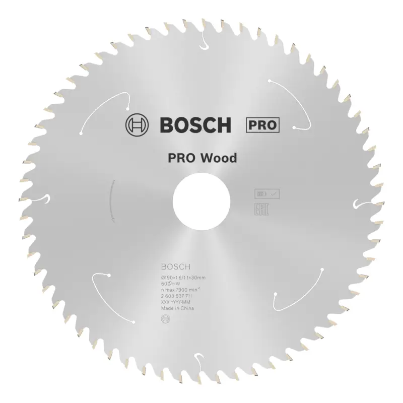 Billig Bosch Pro Wood cordless Kreissägeblatt, 190 x 1,6 x 30 mm, 60 Zähne, für Akku-Handkreissägen