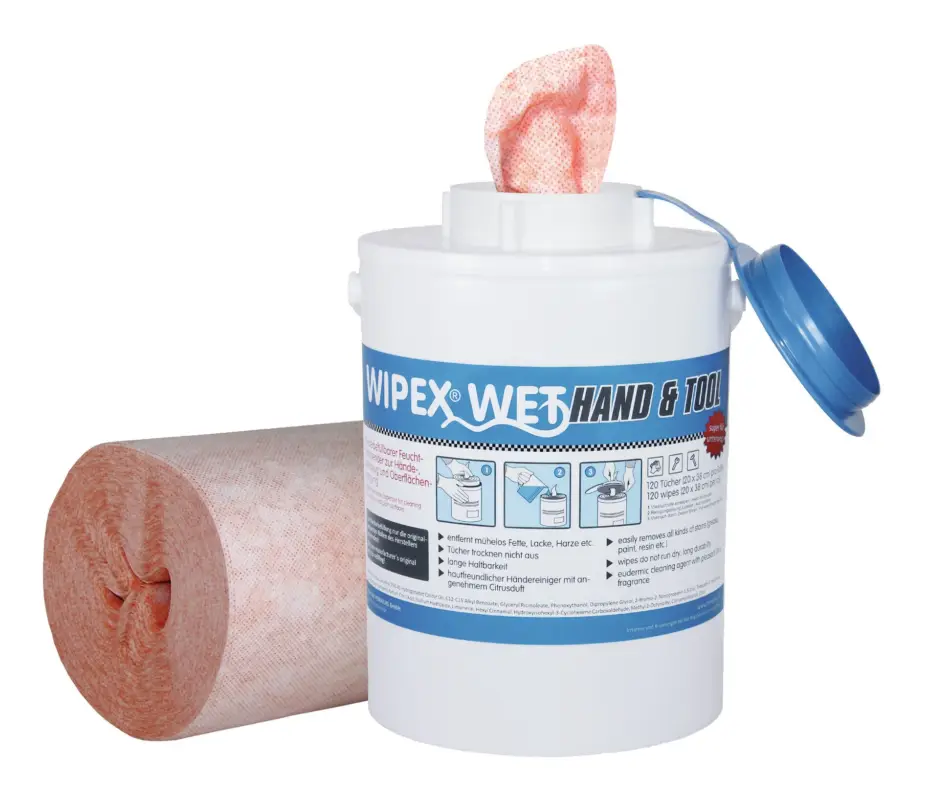 Wipex Vliestuch Wet Hand + Tool 2 Rollen + 2 Flaschen Starterpack Garantierte Lieferung