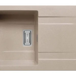 Bestpreis Pyramis Kartesio Einbauspüle mit Abtropffläche reversibel Pyragranite 790 x 500 mm Beige