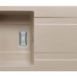 Solange Der Vorrat Reicht Pyramis Kartesio Einbauspüle mit Abtropffläche reversibel Pyragranite 860 x 500 mm Beige
