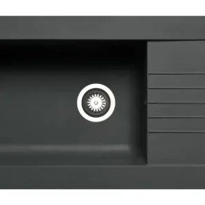 Pyramis Siroko Einbauspüle links mit Abtropffläche Fibertek 860 x 500 mm Schwarz Nur Heute
