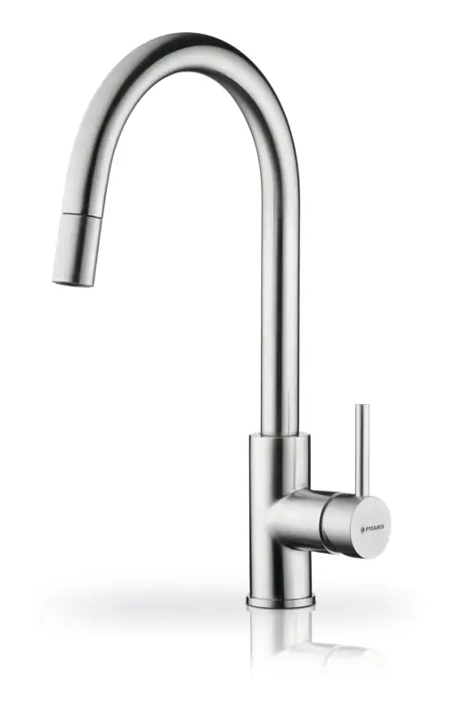 Knallerangebot Pyramis Verismo premium Küchenarmatur Standmontage Edelstahl massiv 115 x 206 mm
