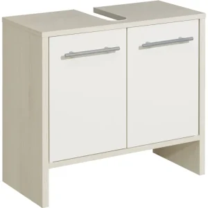 Begrenztes Angebot Pelipal Quickset 350 Waschbeckenunterschrank 620 x 543 x 280 mm - Pinie Ida quer Nachbildung / Pinie Ida Hell / Weiß Glanz