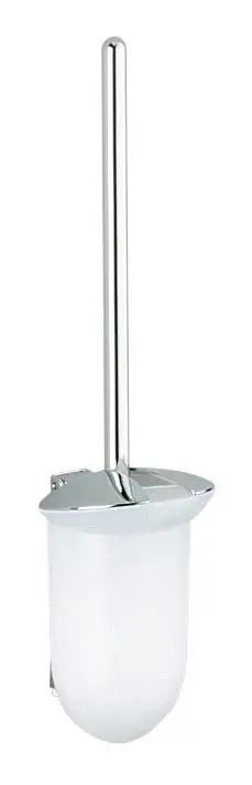 Markenware Keuco Cleo Toilettenbürste mit Griff - Schwarzchrom gebürstet / Weiß