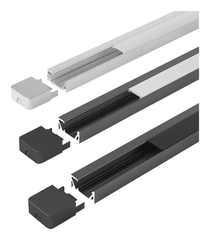 Halemeier ChannelLine G1, black, opal 10Set L3m Alu-+ Abdeckprofil Neue Kollektion