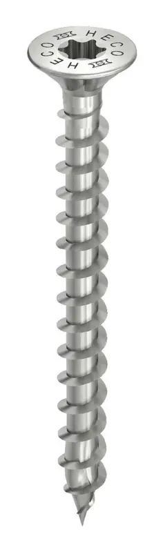 Ausverkauf Heco TOPIX-plus A2 Senkkopfschraube mit Frästaschen HD 6 x 80 VG(Verpackungseinheit: 100Stück)