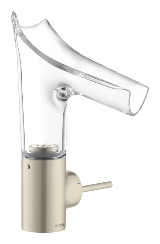 Axor Starck V Einhebel-Waschtischmischer 140 mit Glasauslauf - Brushed Nickel Super-Preis