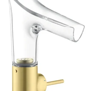 Heißes Angebot Axor Starck V Einhebel-Waschtischmischer 140 mit Glasauslauf - Brushed Brass