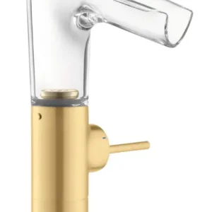 Axor Starck V Einhebel-Waschtischmischer 220 mit Glasauslauf - Brushed Gold Optic Meistverkauft