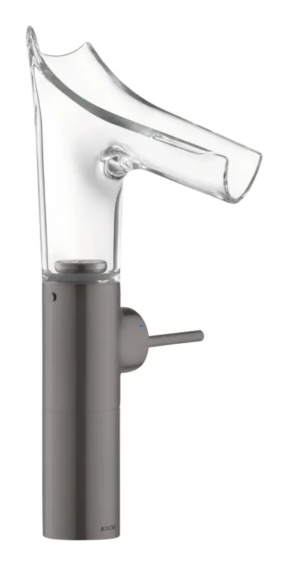 Axor Starck V Einhebel-Waschtischmischer 220 mit Glasauslauf - Brushed Black Chrome Must-Have