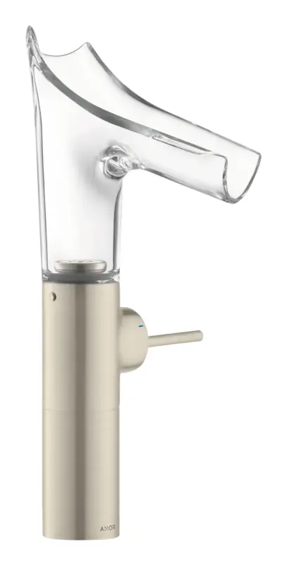 Garantierte Lieferung Axor Starck V Einhebel-Waschtischmischer 220 mit Glasauslauf - Brushed Nickel