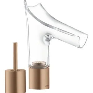 Wochenendangebot Axor Starck V 2-Loch Waschtischmischer 110 mit Glasauslauf - Brushed Red Gold