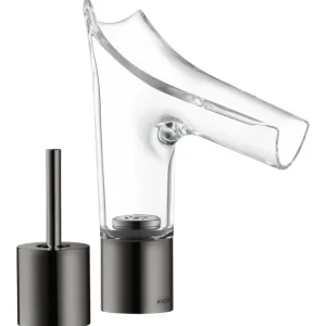Knallerangebot Axor Starck V 2-Loch Waschtischmischer 110 mit Glasauslauf - Polished Black Chrome