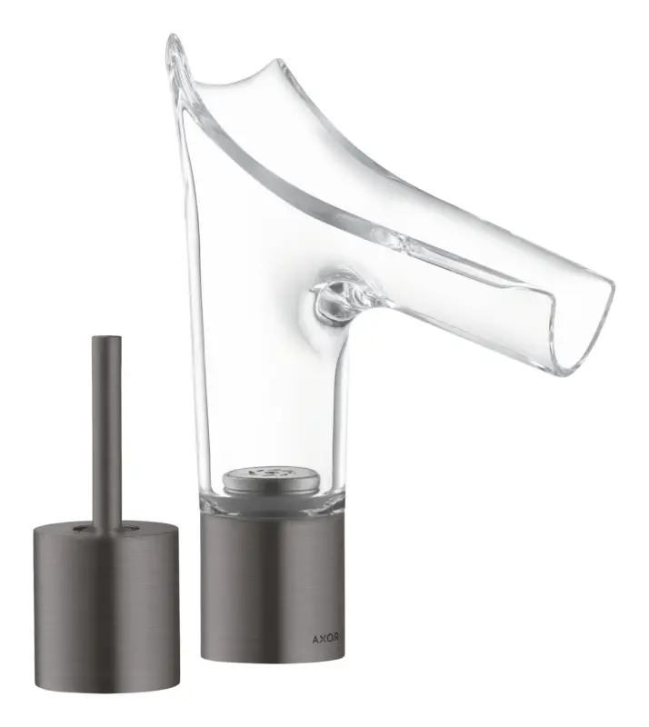 Axor Starck V 2-Loch Waschtischmischer 110 mit Glasauslauf - Brushed Black Chrome Direkt Vom Hersteller