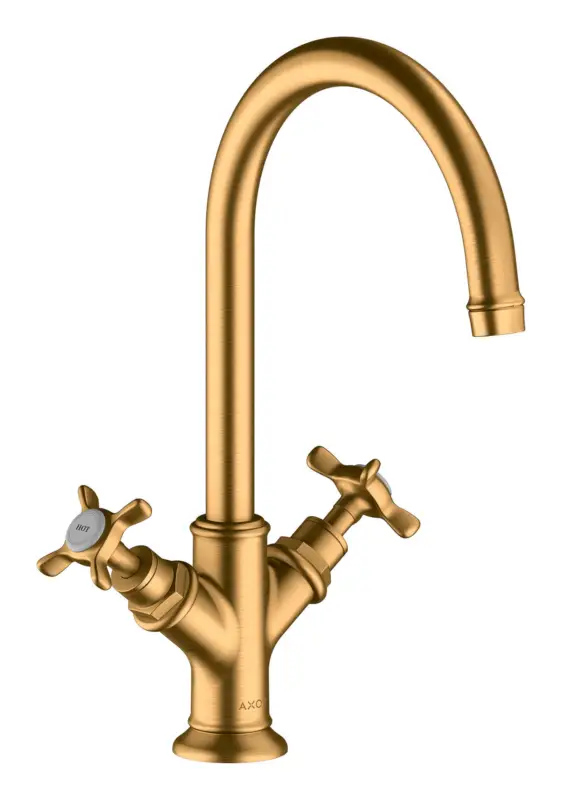 Echt Axor Montreux 2-Griff Waschtischarmatur 210 - Brushed Gold Optic