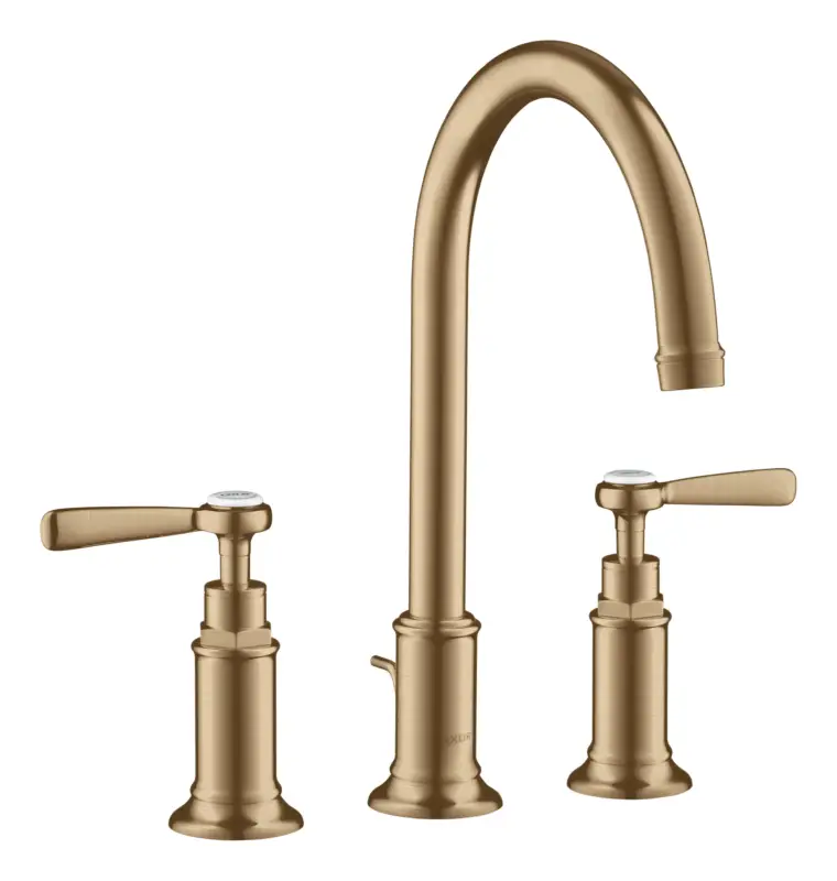 Top-Seller Axor Montreux 3-Loch Waschtischarmatur 180 Hebelgriff mit Zugstangen-Ablaufgarnitur - Brushed Bronze