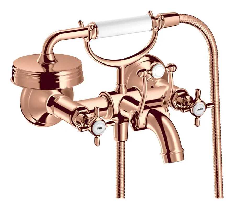 Axor Montreux 2-Griff Wannenarmatur mit Kreuzgriff - Polished Red Gold Markenware