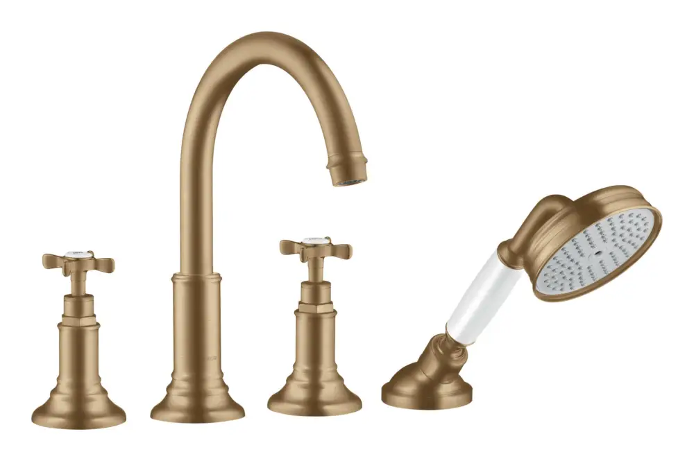 Geprüft Axor Montreux 4-Loch Wannenrandarmatur mit Kreuzgriff - Brushed Bronze