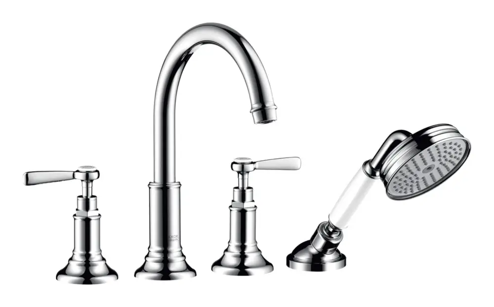 Neue Ware Axor Montreux 4-Loch Wannenrandarmatur mit Hebelgriff - Edelstahl Optic