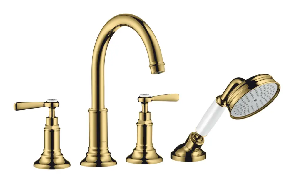 Axor Montreux 4-Loch Wannenrandarmatur mit Hebelgriff - Polished Gold Optic Preis Gesenkt